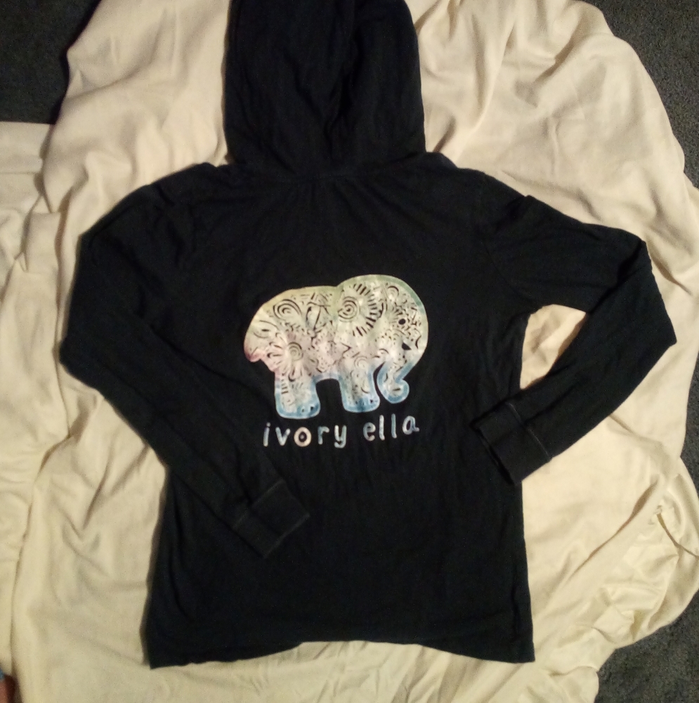 Ivory Ella hooded long sleeve shirt